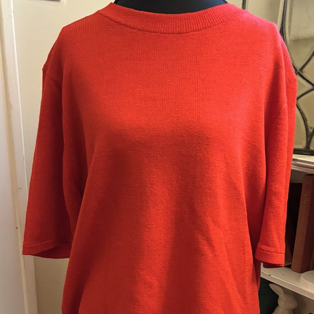 St John Two Piece Skirt Set in Red